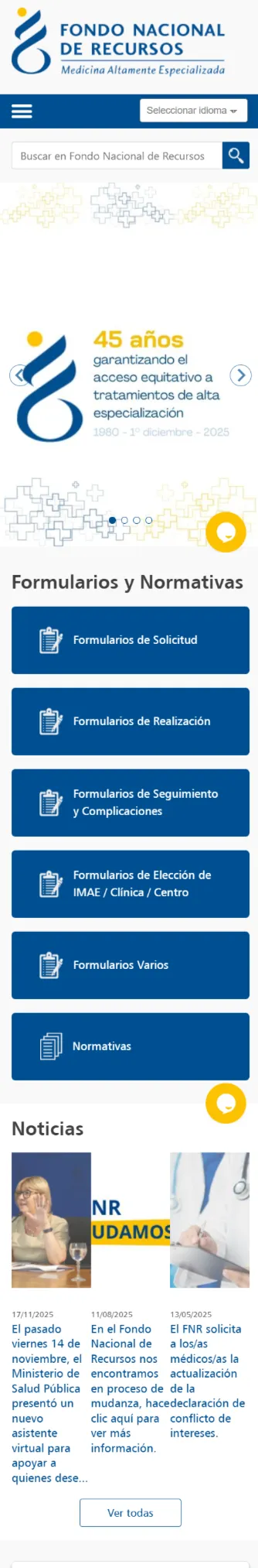 Fondo Nacional de Recursos - Vista Mobile